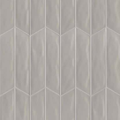 Sorrento 2.5&quot; x 10&quot; Right Chevron Ceramic Wall Tile in Fiore