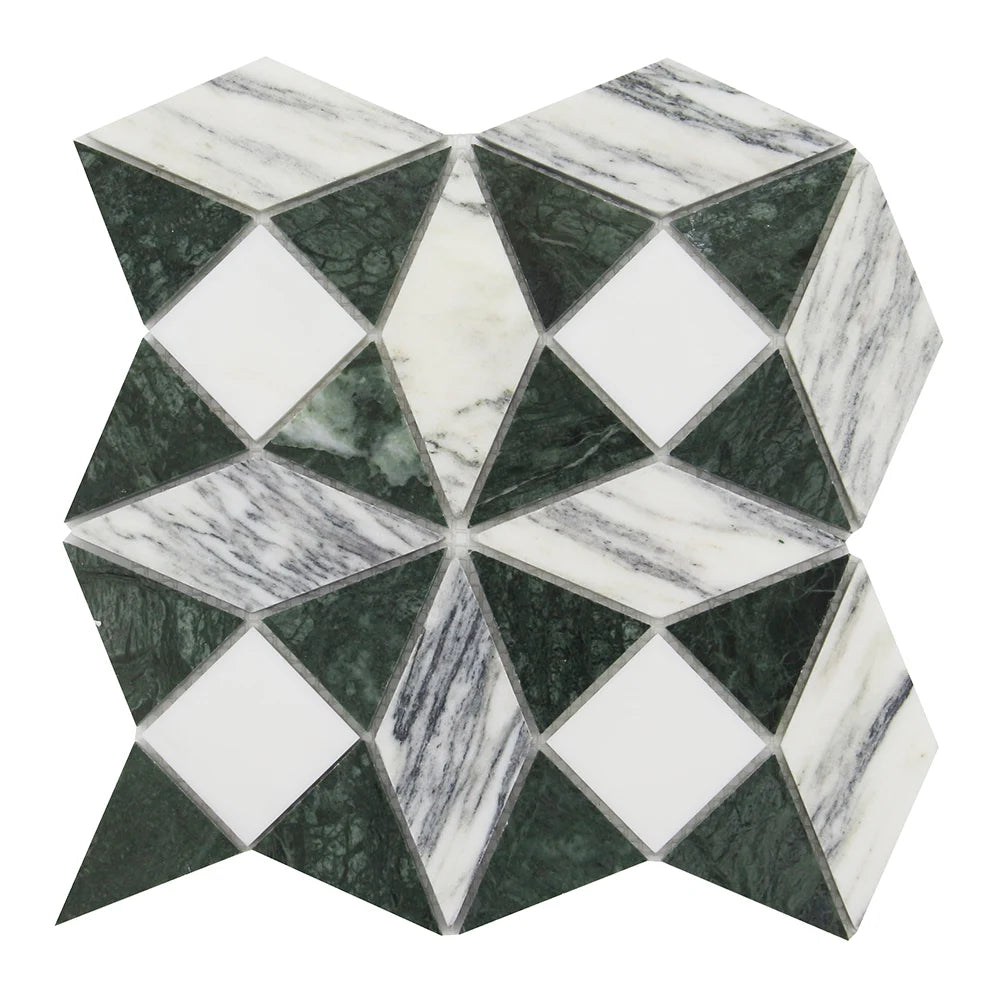 Kaleidoscope Oasis, Teos Green &amp; Bianco Venato Dolomite