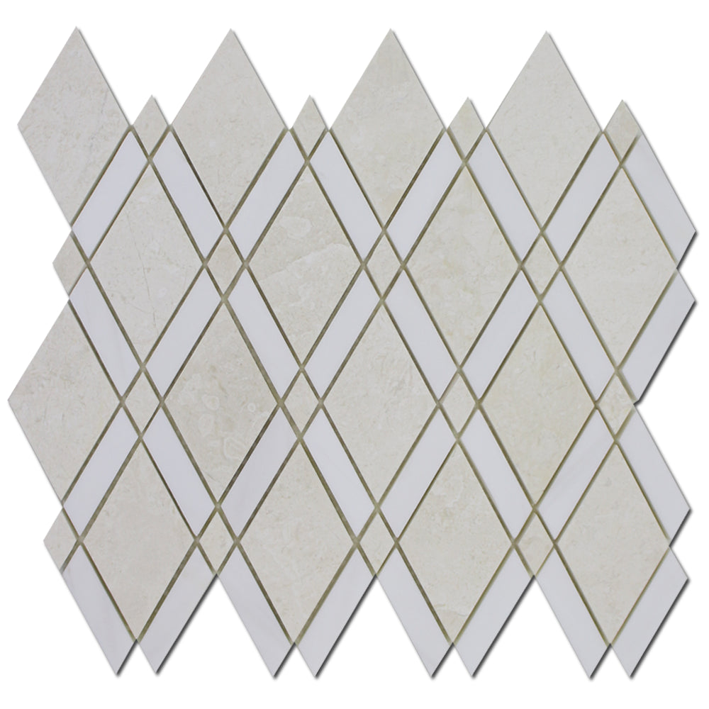 Rhomboid Perla w/Bianco Venato Dolomite