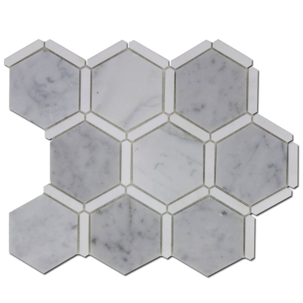 Sanibel 3″ Honeycomb – Carrara w/Bianco Venato Dolomite