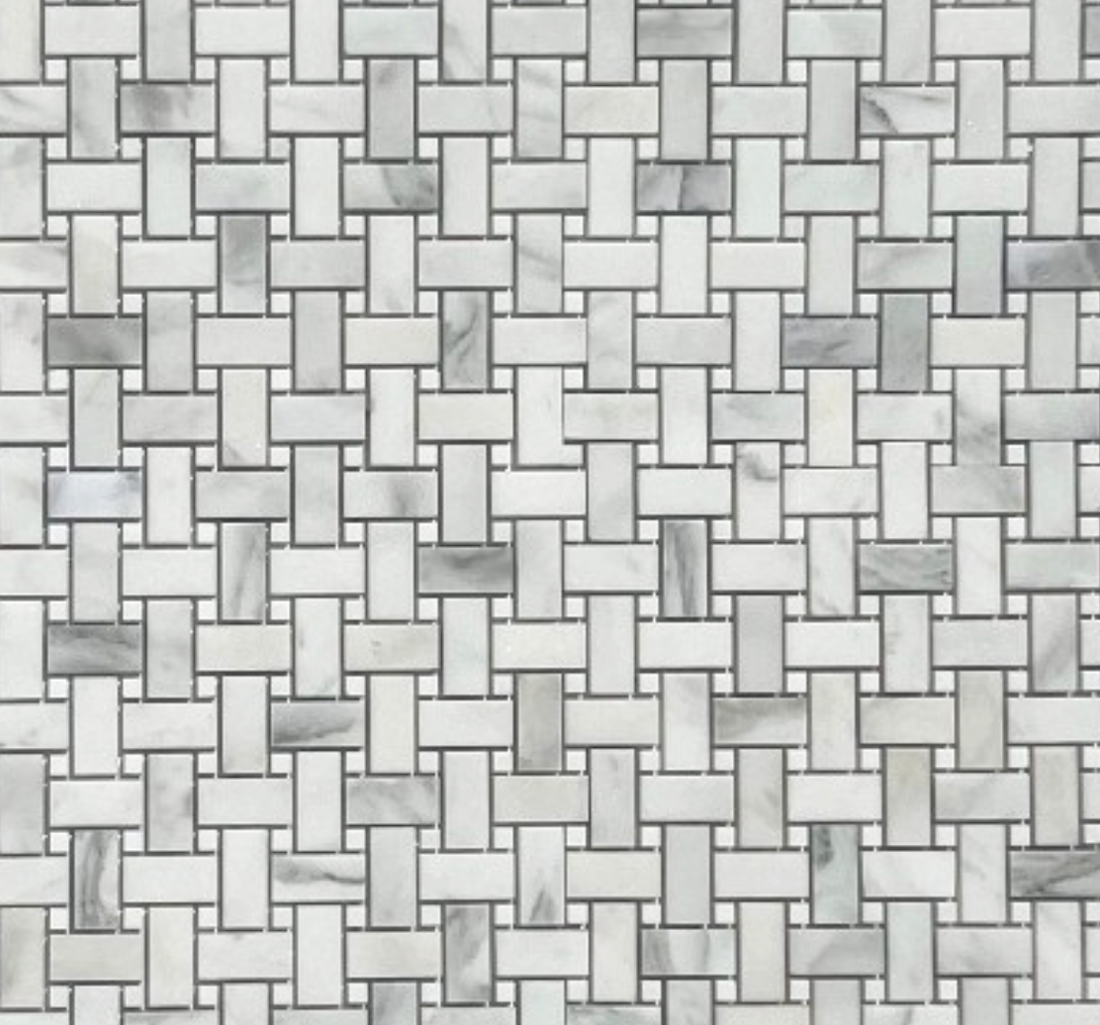 Basket Weave Calacatta Oliva w/ B Venato Honed