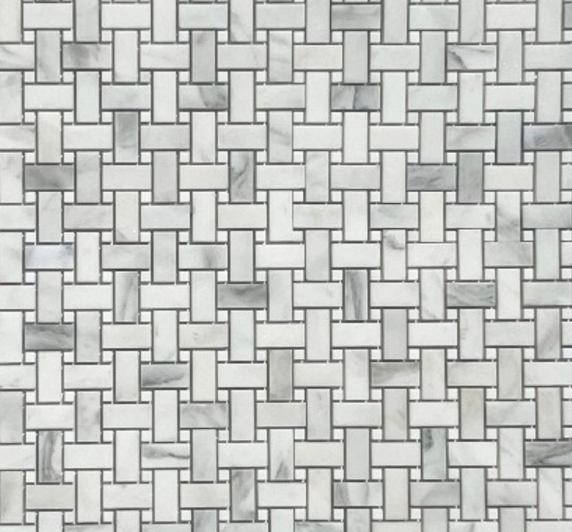 Basket Weave Calacatta Oliva w/ B Venato Honed