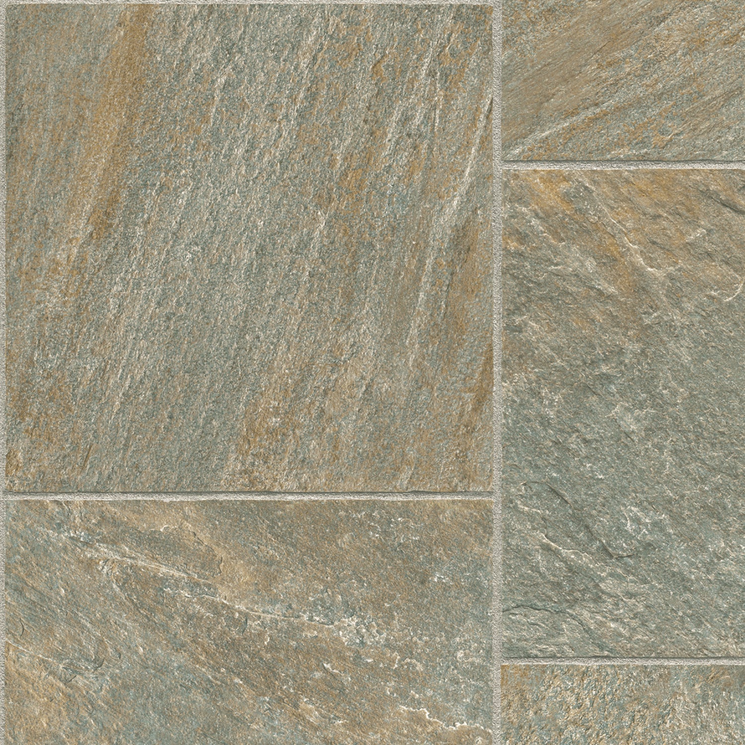 Tarkett Quartzite Tile Green Sheet Vinyl