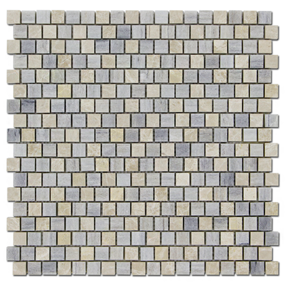 Solto White 5/8x5/8 Offset Bluette Mosaic