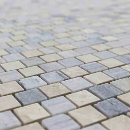 Adriatica Mosaic 90 Bluette Solto Grey - Odeon Beige 5/8&quot; x 5/8&quot;