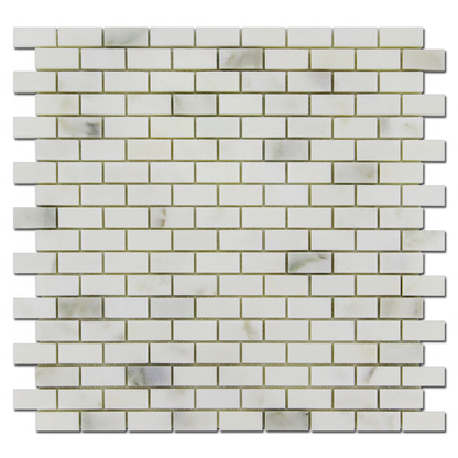 Calacatta Oliva 5/8 x 1 1/4 Offset Mosaic Tiles