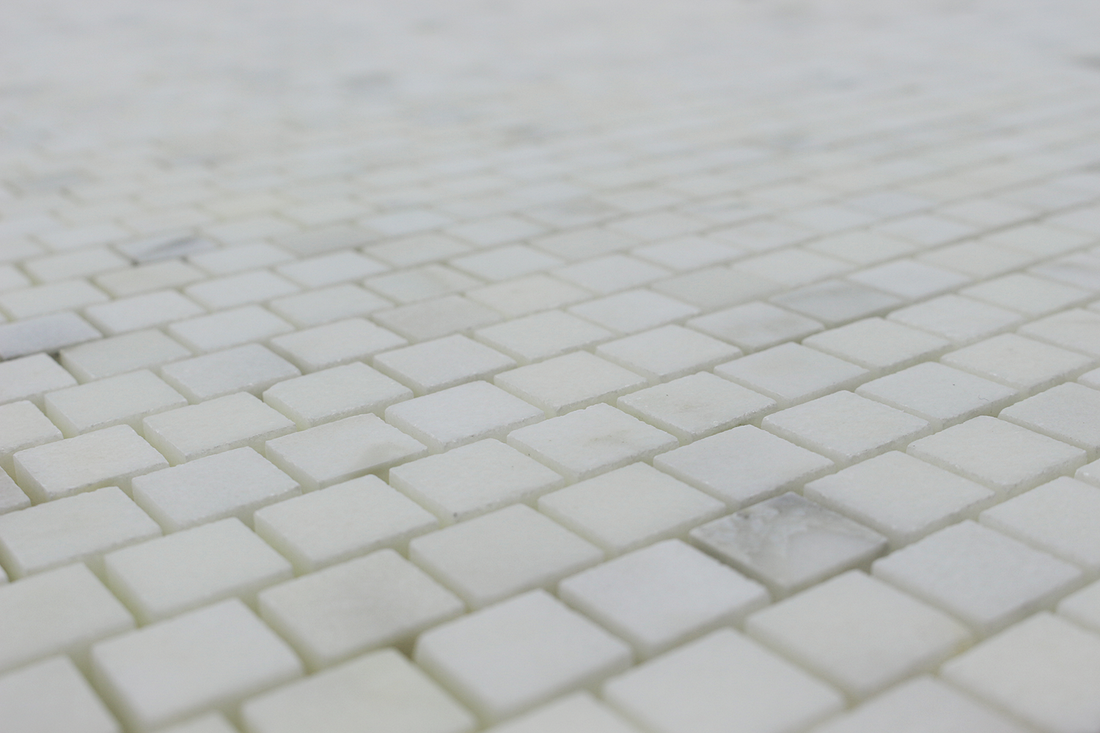Calacatta 5/8 x 5/8 Offset Oliva Mosaic