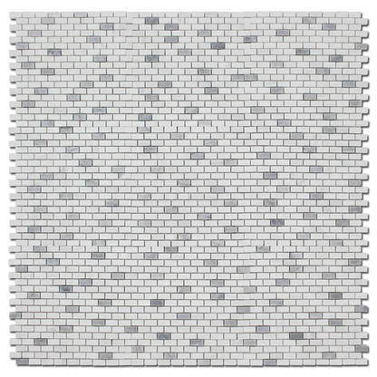 Bianco Venato Dolomite 5/8 x 1 1/4 Offset Mosaic