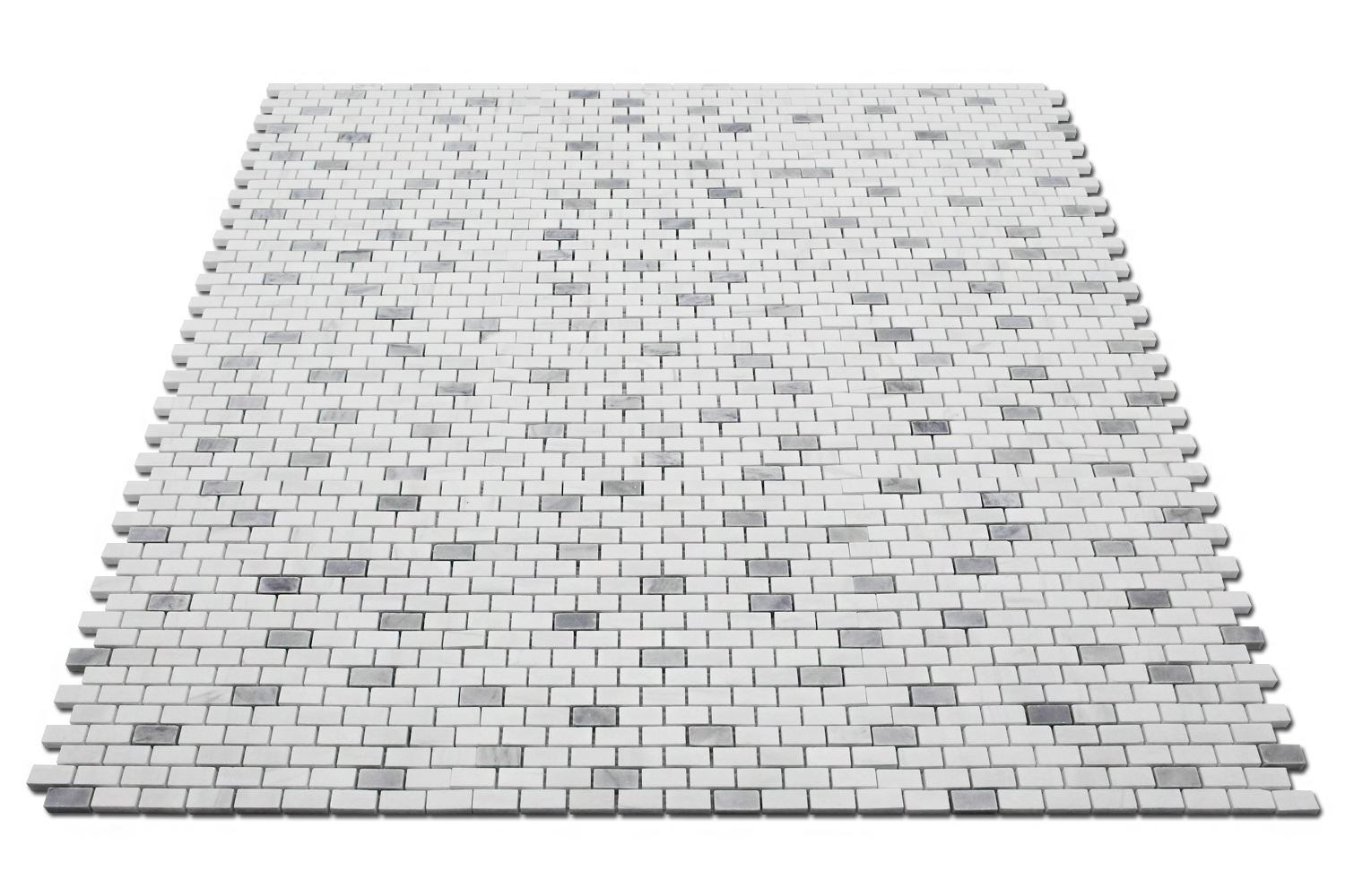 Bianco Venato Dolomite 5/8 x 1 1/4 Offset Mosaic