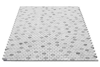 Bianco Venato Dolomite 5/8 x 1 1/4 Offset Mosaic
