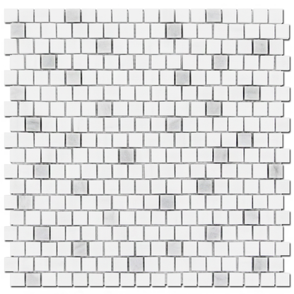 Bianco Venato Dolomite 5/8X5/8 Offset Dolomite Rain