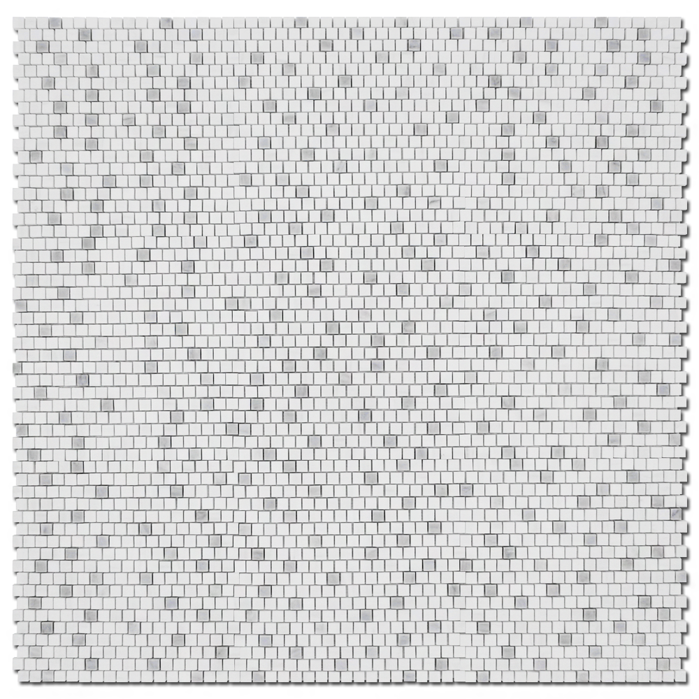 Bianco Venato Dolomite 5/8X5/8 Offset Dolomite Rain