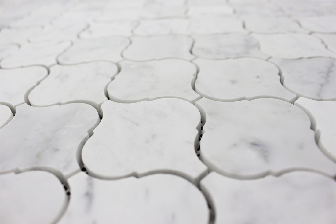 Picket Mosaic Arabesque Mosaic Carrara – Honed