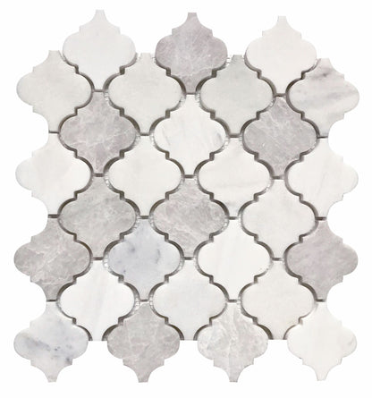 Arabesque Mosaic – Dolomite, Iceberg &amp; Imperial White