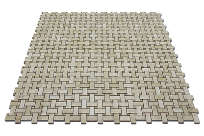 Crema Nouva Basket Weave w/Emperador Polished