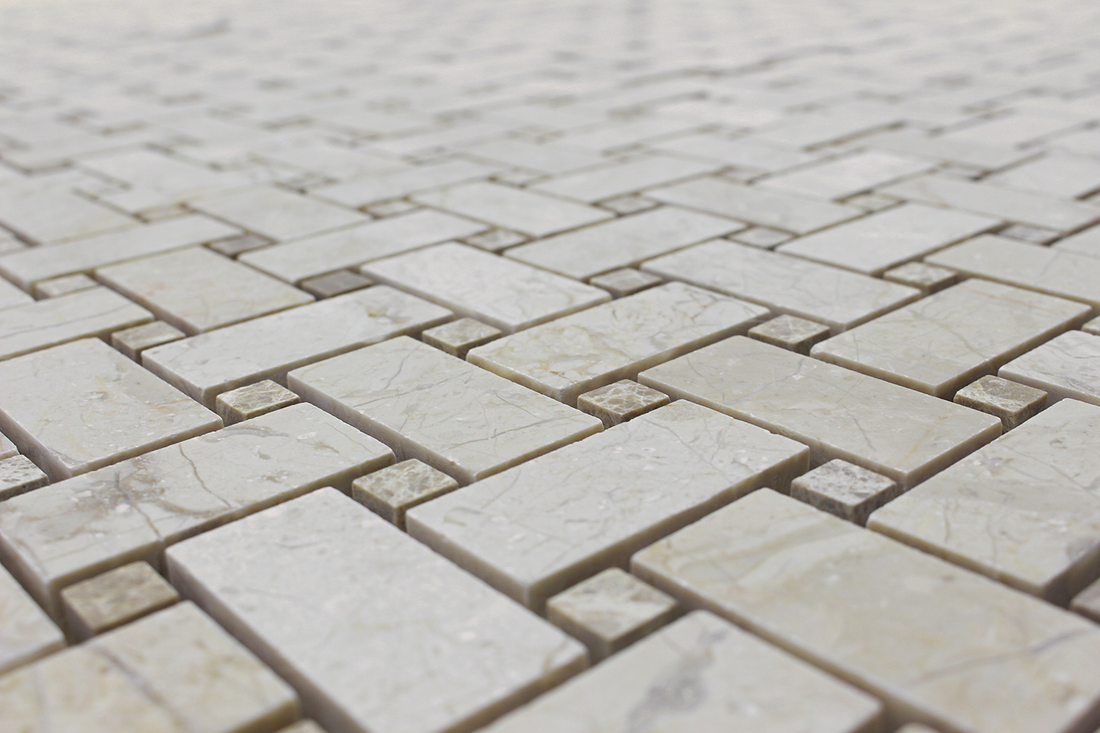 Crema Nouva Basket Weave w/Emperador Polished