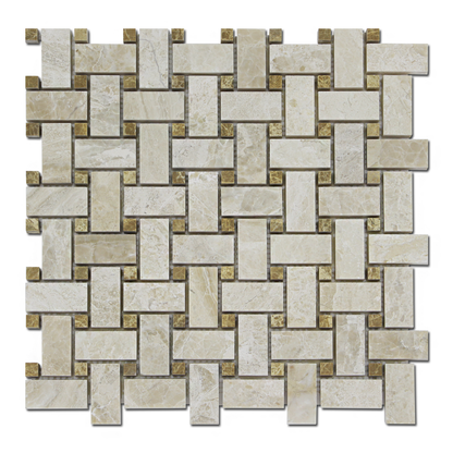 Karya Royal Marble Basket Weave with Emperador Dot