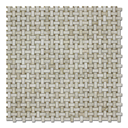 Karya Royal Marble Basket Weave with Emperador Dot