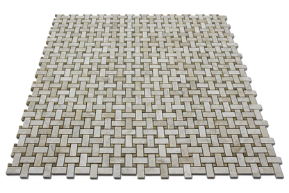 Karya Royal Marble Basket Weave with Emperador Dot
