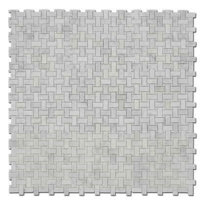 Milas White Marble Basket Weave with M.W. Dot