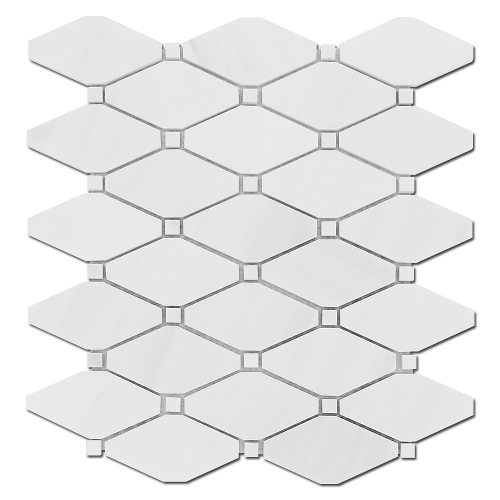 Bianco Venato Dolomite Clipped Diamond w/B Venato Polished