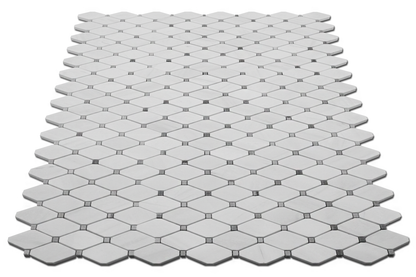 Bianco Venato Dolomite Clipped Diamond Mosaic