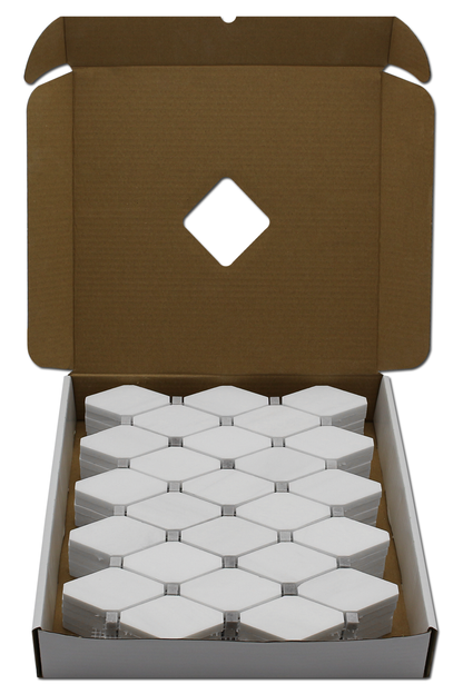 Clipped Diamond Mosaic Clipped Diamond Mosaic Bianco Venato Dolomite with Gray Dot