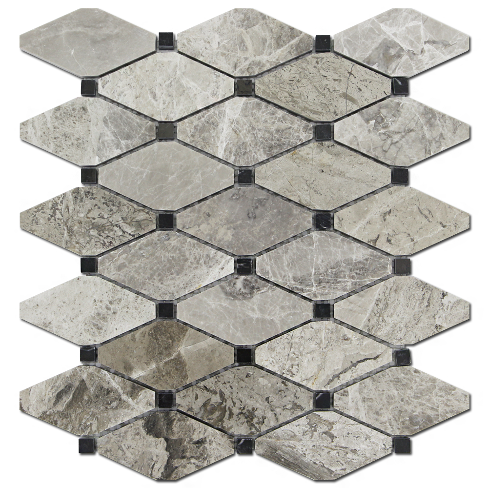 Grigio Fantasia with Black Dot Marble Mosaic