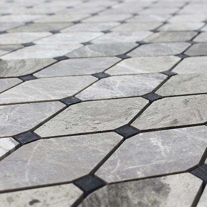 Grigio Fantasia with Black Dot Marble Mosaic