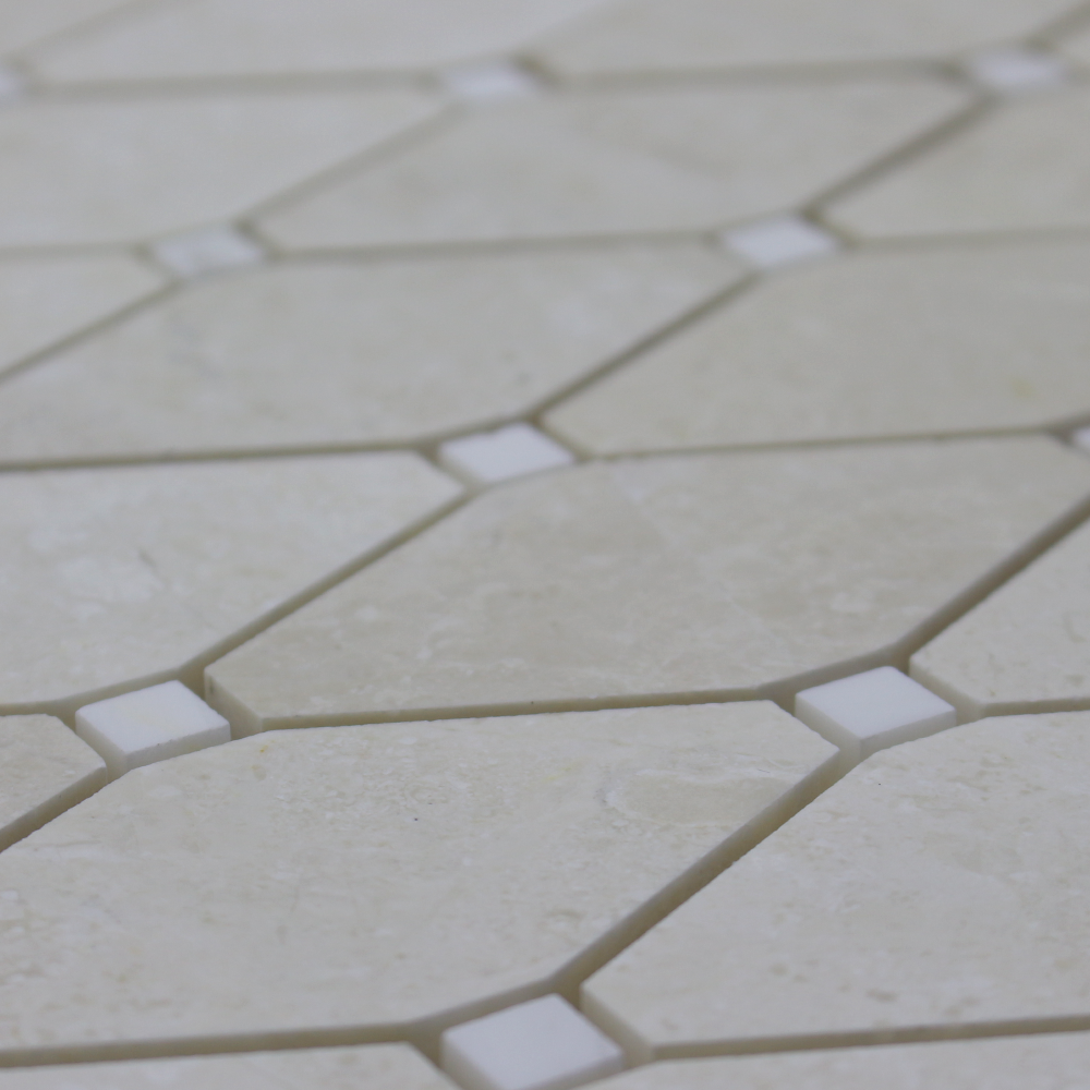 Perla Marble Clipped Diamond with Bianco Venato Dot