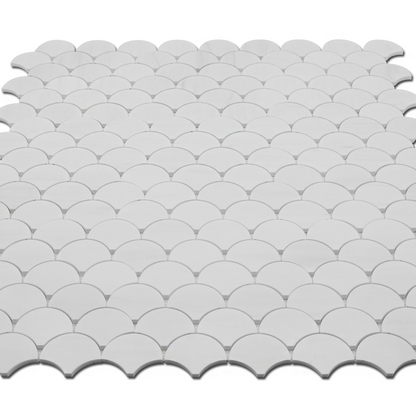 Fish Scale Mosaic Bianco Venato Dolomite