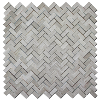 Wooden White 1&quot; x 2&quot; Herringbone