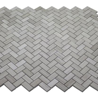 Wooden White 1&quot; x 2&quot; Herringbone