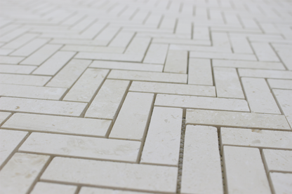 Matrix Mosoaic Corinthian Fossil Herringbone honed