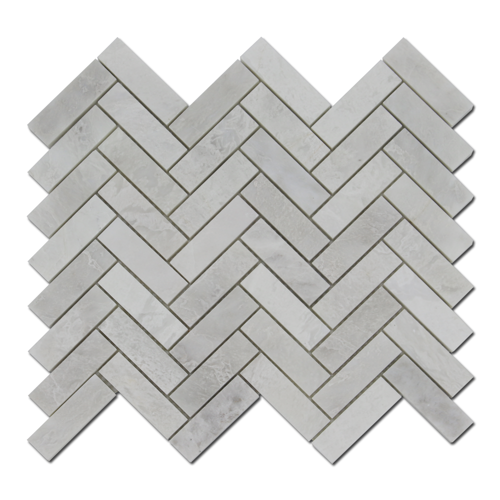 Iceberg Marble 1&quot; x 3&quot; Herringbone