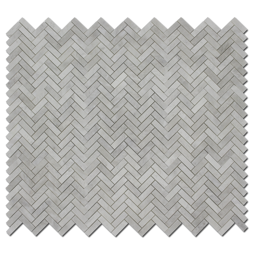 Iceberg Marble 1&quot; x 3&quot; Herringbone