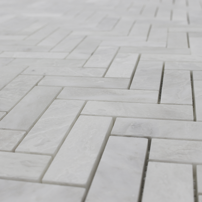 Iceberg Marble 1&quot; x 3&quot; Herringbone