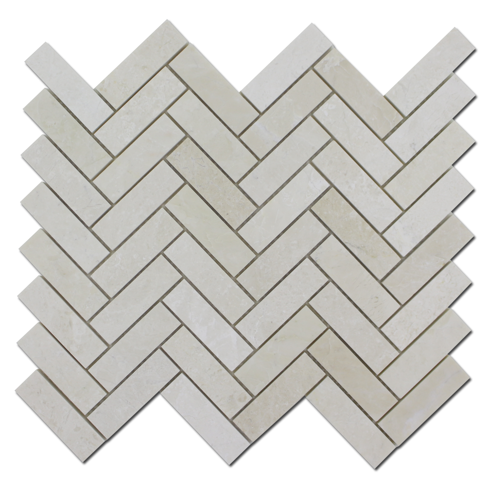 Perla Marble 1&quot; x 3&quot; Herringbone