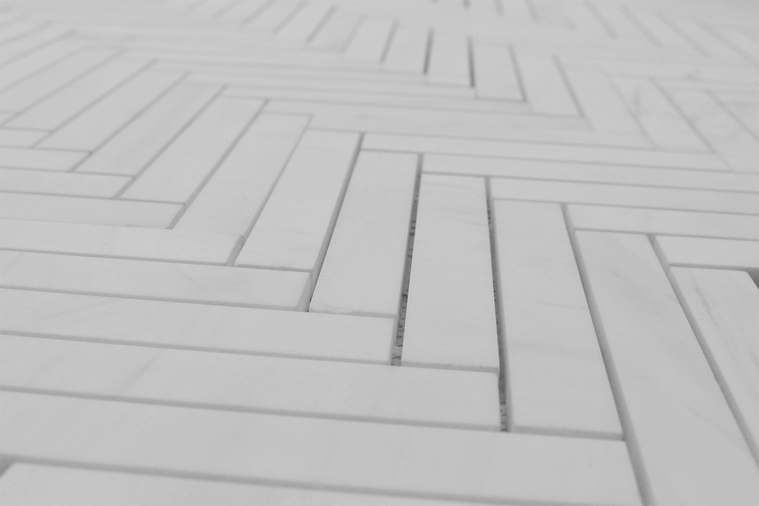Bianco Venato Dolomite 1×6 Bianco Venato Herringbone Honed