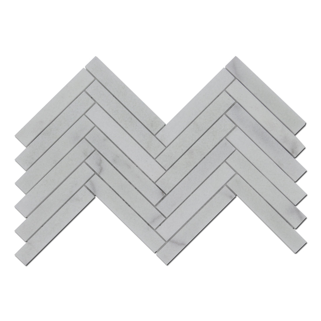 Milas White Marble 1&quot; x 6&quot; Herringbone