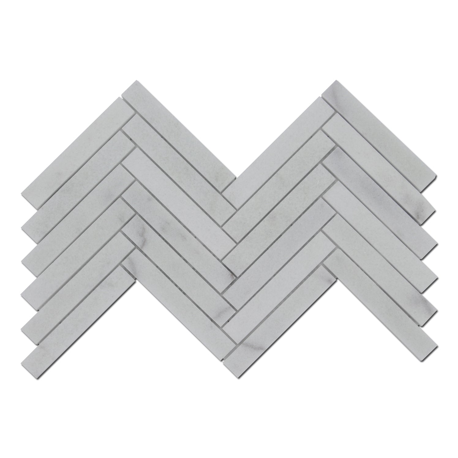 Milas White Marble 1&quot; x 6&quot; Herringbone