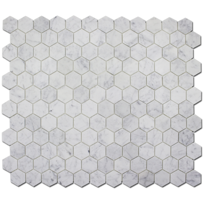 Carrara 2″ Honeycomb Polished Mosaic
