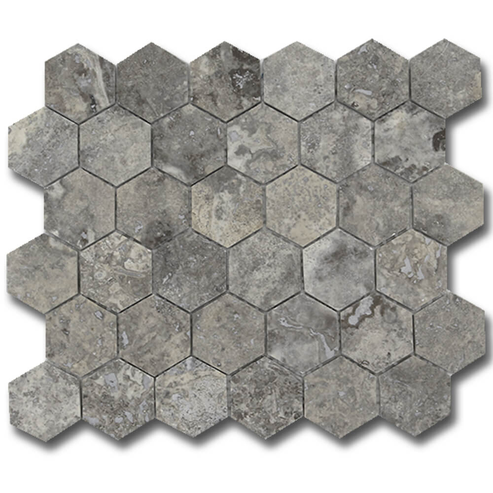 Silver Travertine 2&quot; Honeycomb
