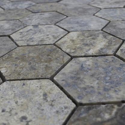 Silver Travertine 2&quot; Honeycomb