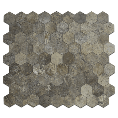 Silver Travertine 4&quot; Honeycomb