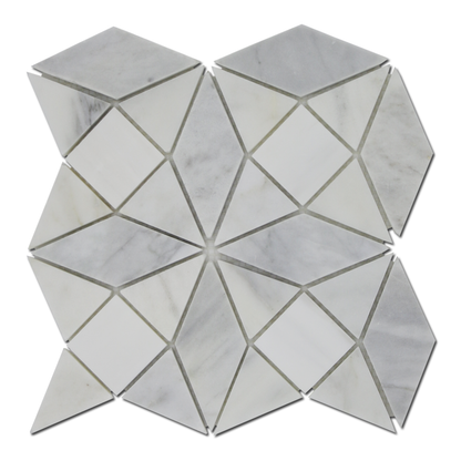 Kaleidoscope Mosaic Bianco Venato Dolomite, Imperial White &amp; Gray