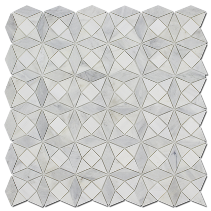 Kaleidoscope Mosaic Bianco Venato Dolomite, Imperial White &amp; Gray