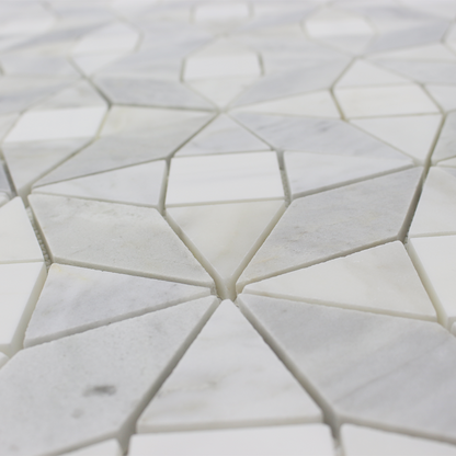 Kaleidoscope Mosaic Bianco Venato Dolomite, Imperial White &amp; Gray