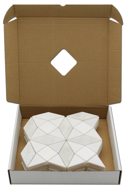 Kaleidoscope Mosaic Bianco Venato Dolomite, White &amp; Iceberg