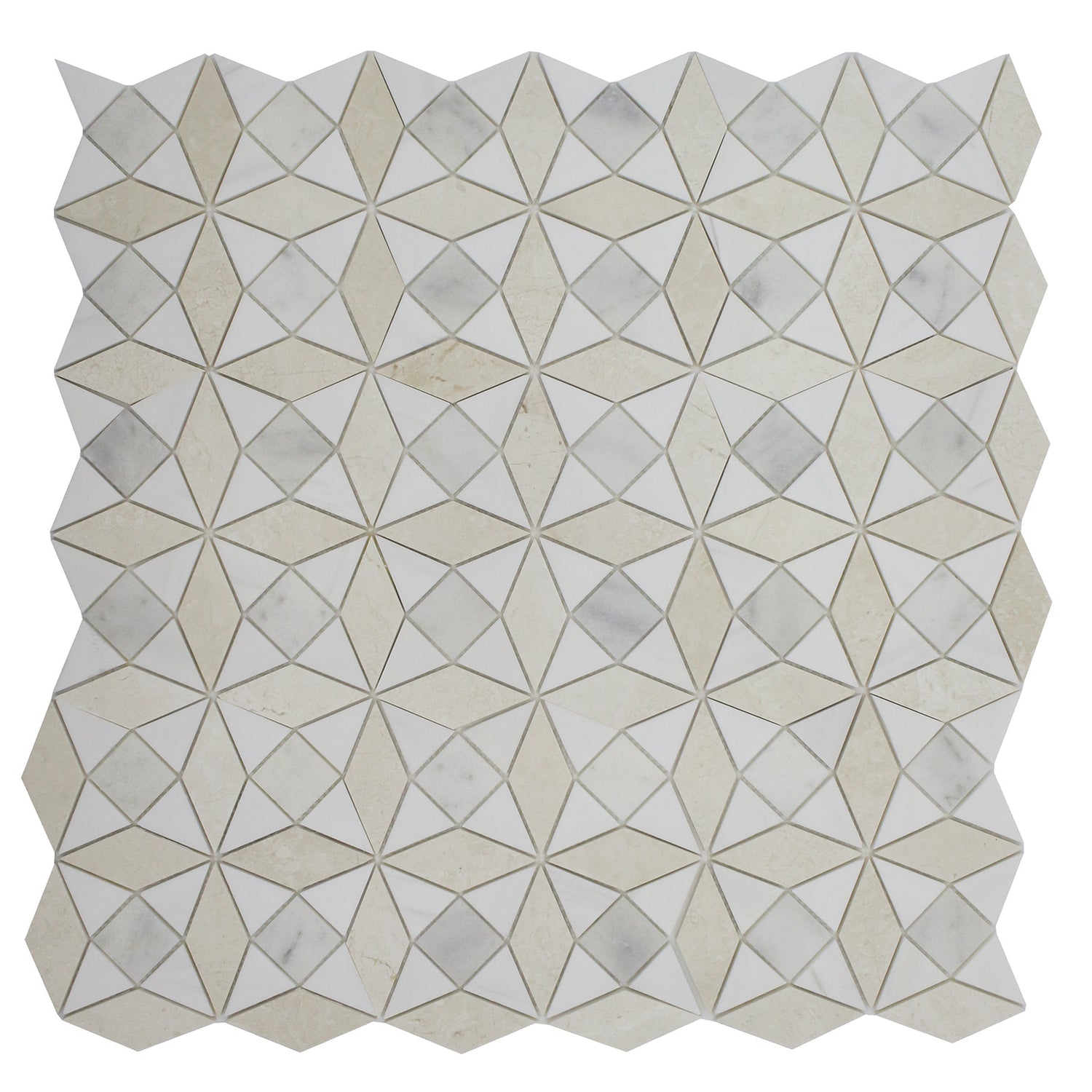 Kaleidoscope Mosaic Perla, Bianco Venato Dolomite &amp; Milas White